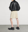 Balenciaga Beige Cotton Logo Shorts