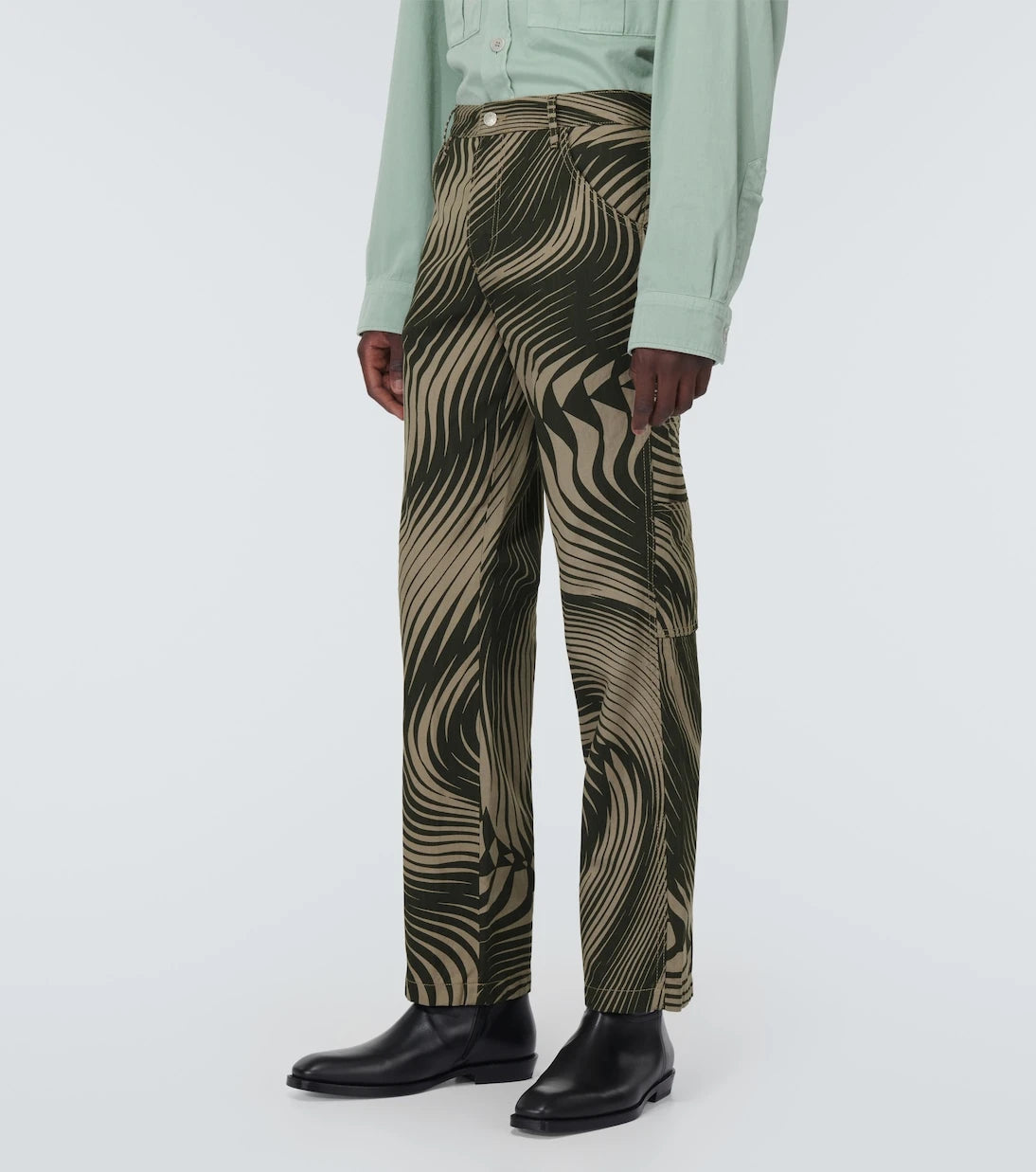 Dries Van Noten - Cotton and linen wide-leg pants