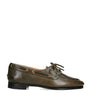 Bally Green Leather Pathy Boat Shoes