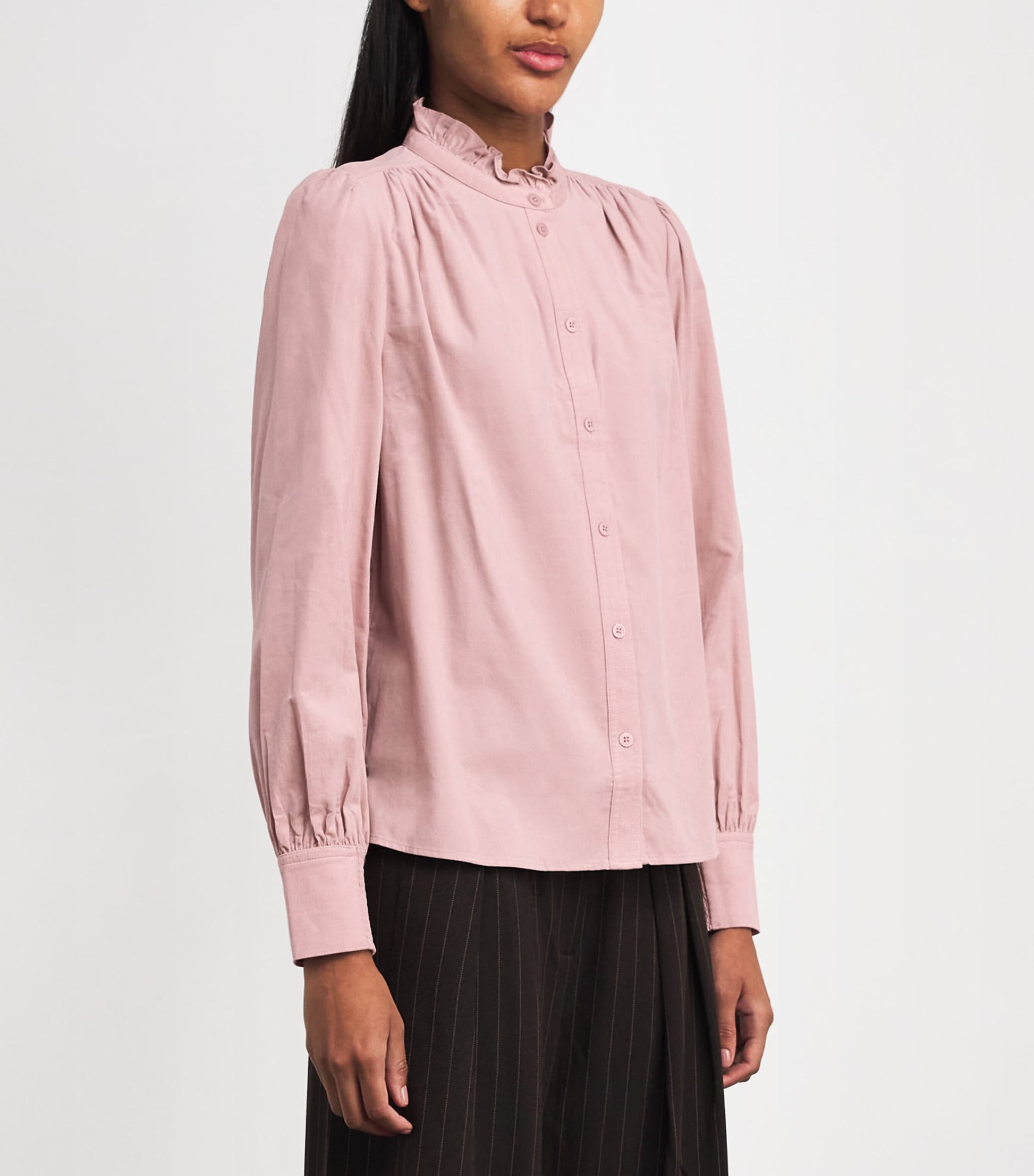 ME+EM Pink Cotton-Blend Corduroy Blouse