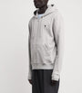 AMI Paris Grey Organic Cotton Ami de Coeur Zip-Up Hoodie