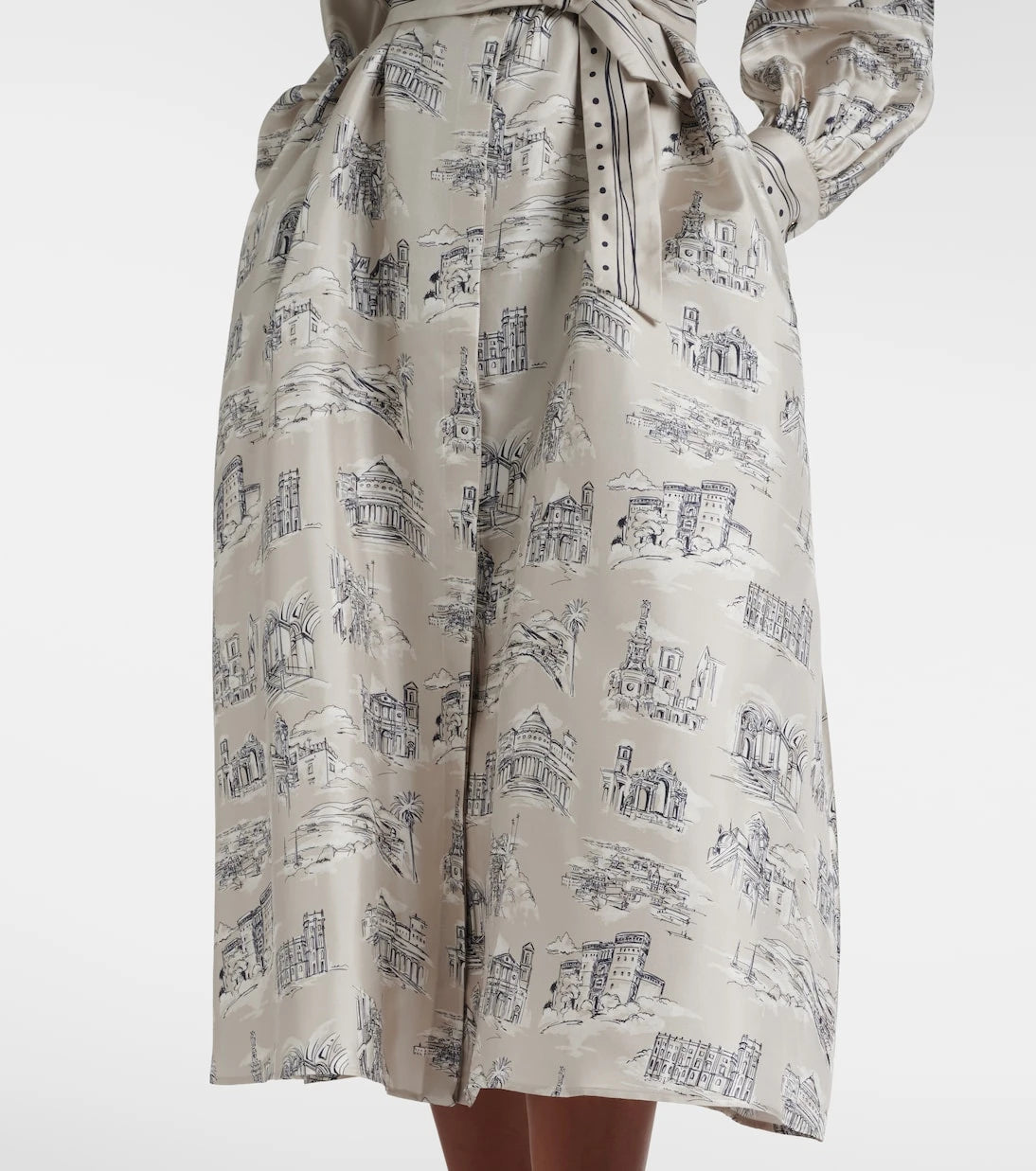Max Mara - Carbone printed silk midi dress