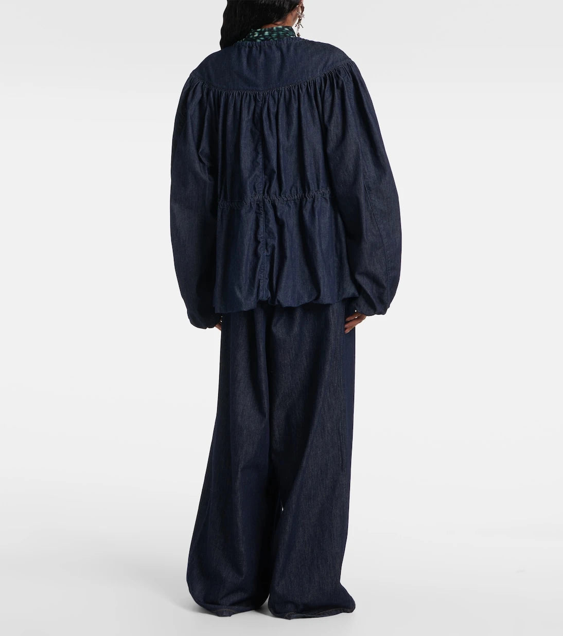 Dries Van Noten - Gathered denim blouse