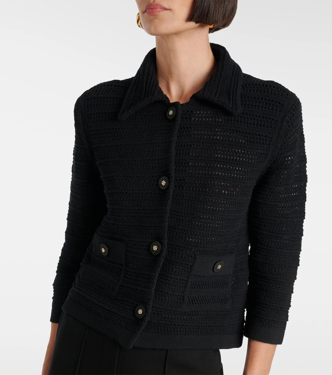 Dorothee Schumacher - Precise Pointelle cotton-blend cardigan