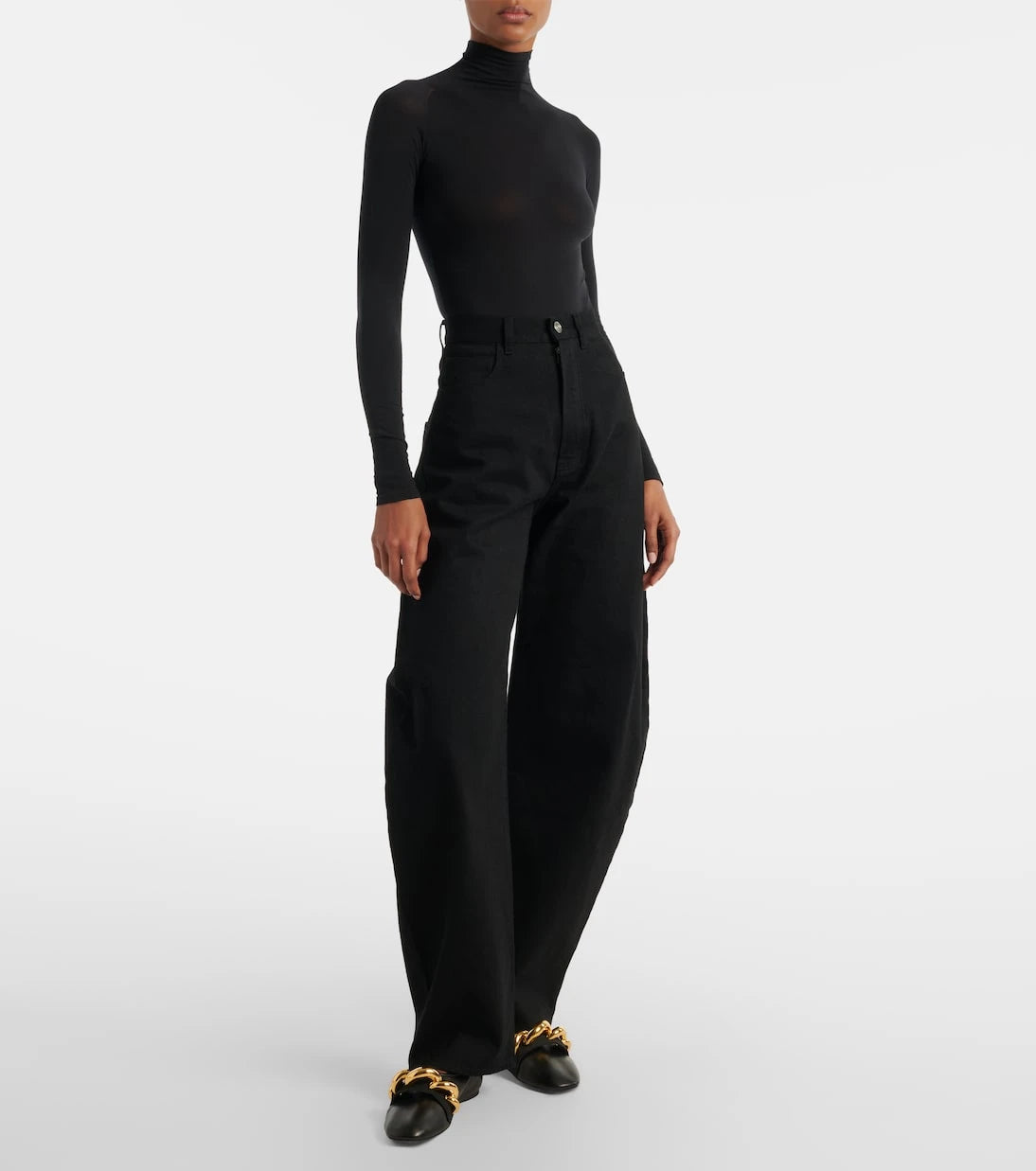 Alaïa - Jewel embellished leather ballet flats