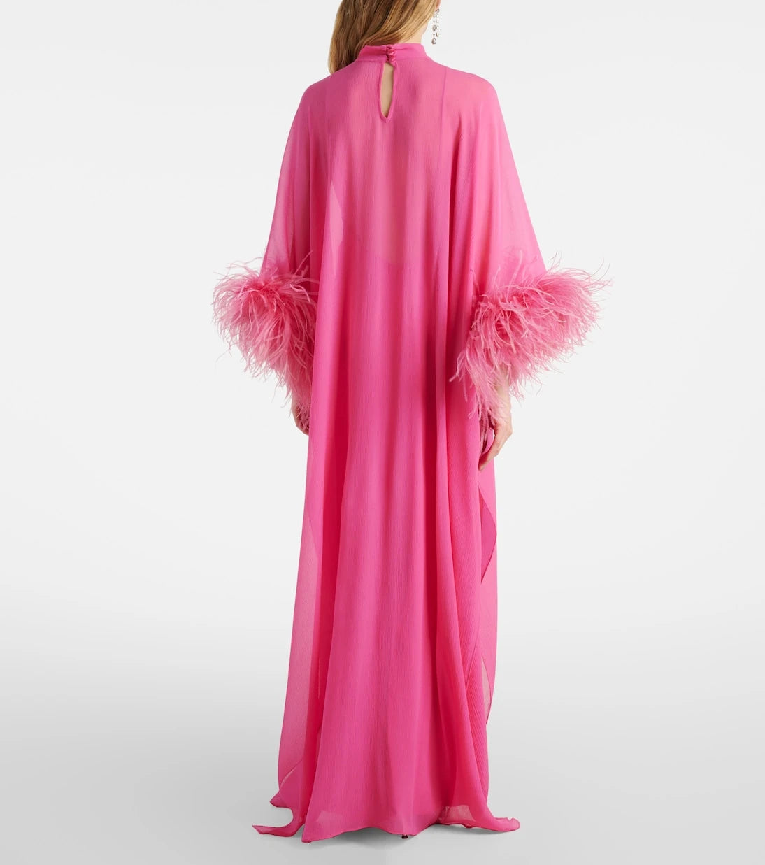 Taller Marmo - Penelope feather-trimmed silk kaftan