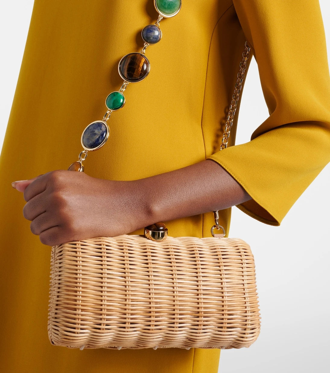 Judith Leiber Couture - Poppy embellished wicker clutch