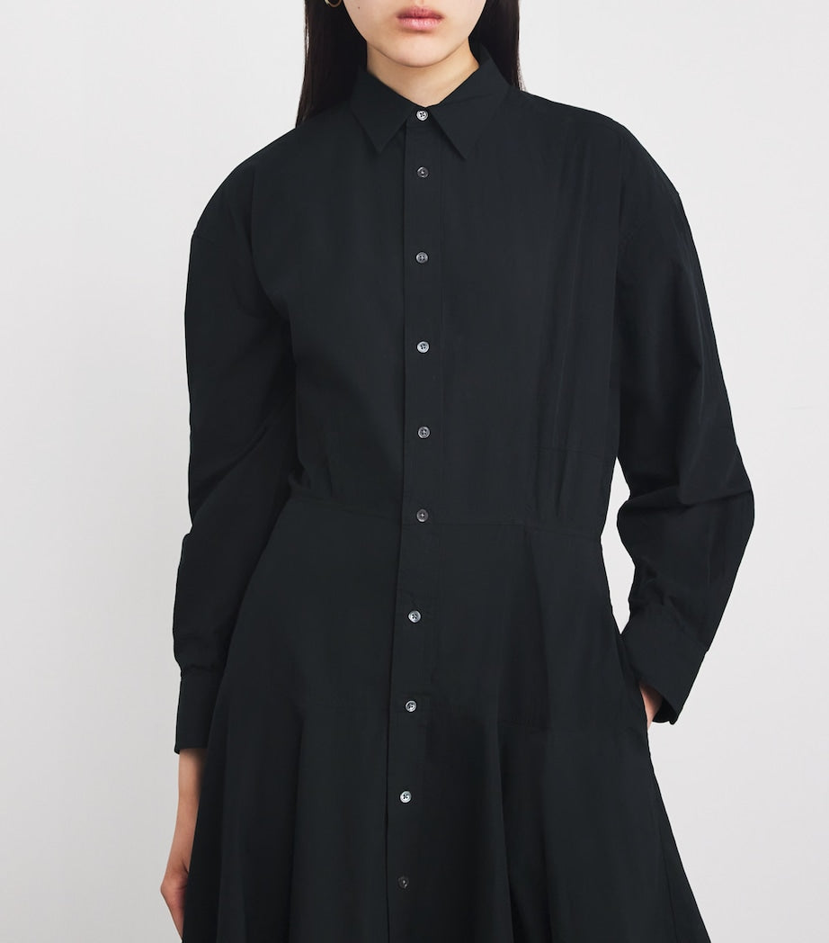 Polo Ralph Lauren Black Cotton Midi Shirt Dress