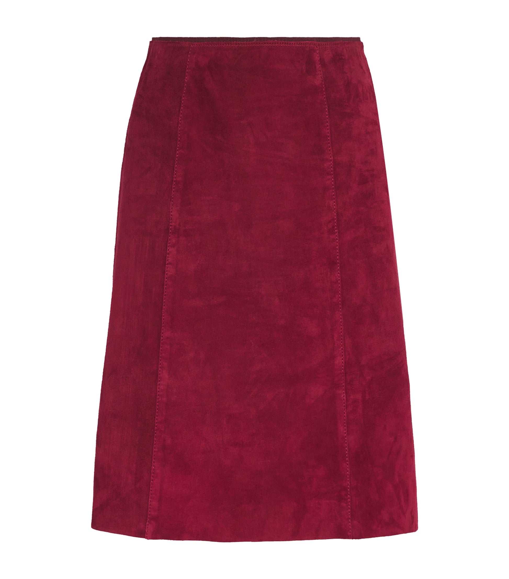 Red Suede Stretch Nicole Mini Skirt