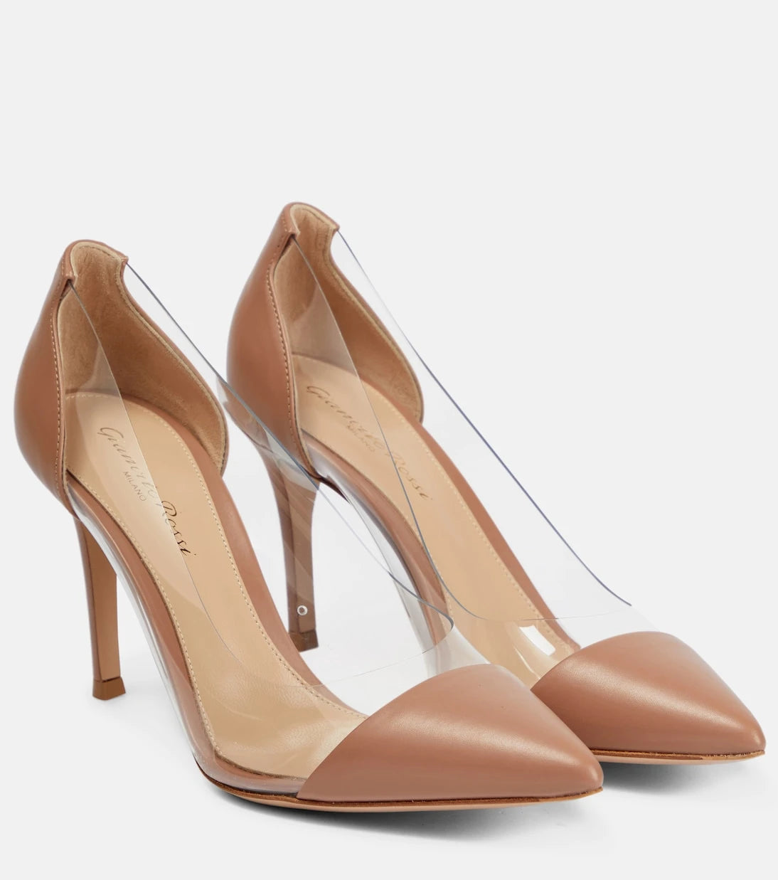 Gianvito Rossi - حذاء "Plexi 85" بكعب عالٍ من الجلد والـ PVC