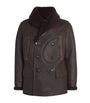 Polo Ralph Lauren Brown Leather-Shearling Aviator Coat