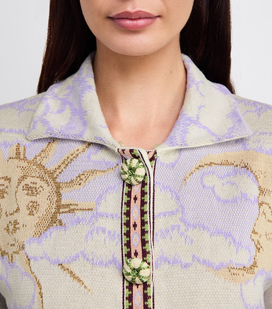 White Jacquard Written In The Stars Coat