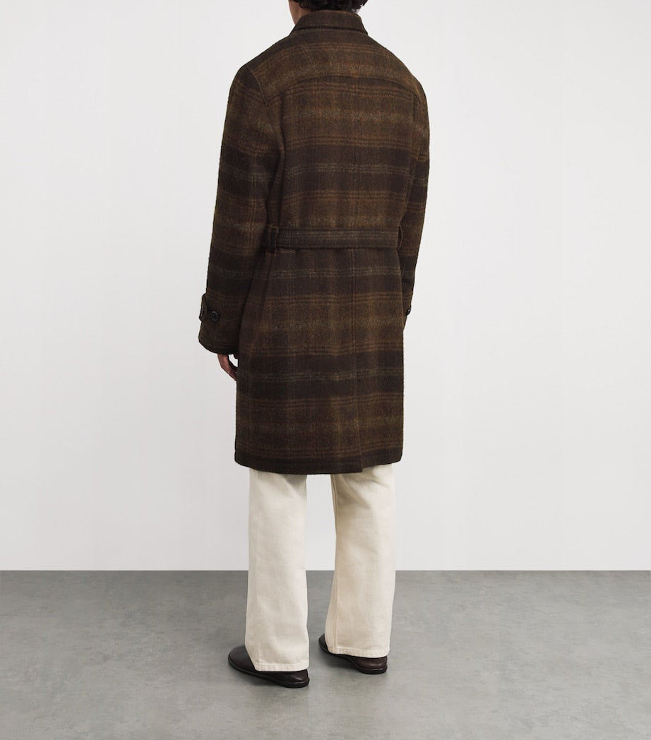 Tartan Belted Coat BROWN