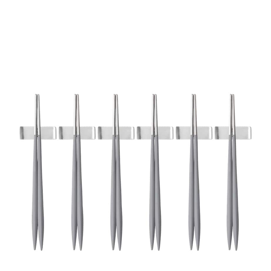 Bugatti Set of 6 Stainless Steel Ares Chopsticks GREY