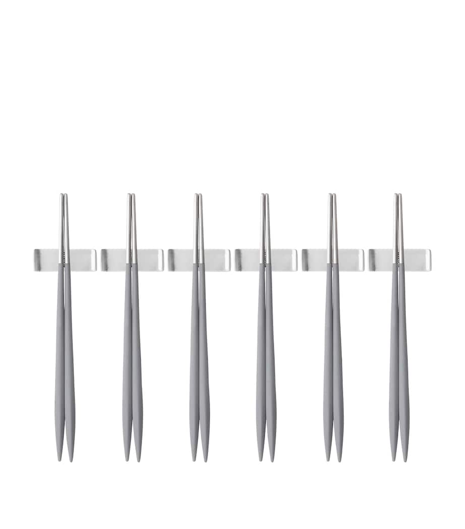 Bugatti Set of 6 Stainless Steel Ares Chopsticks GREY