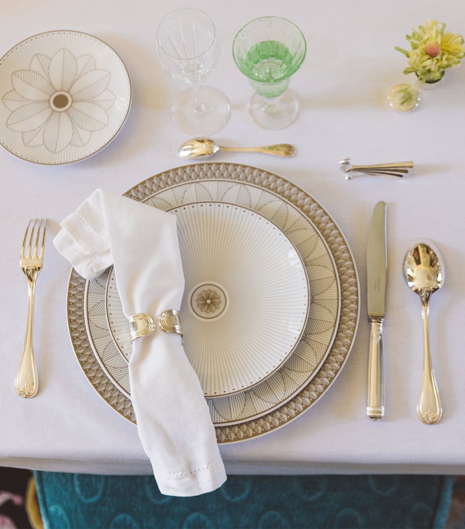 Christofle Porcelain Malmaison Platinum Impériale Dessert Plate (21.5cm)