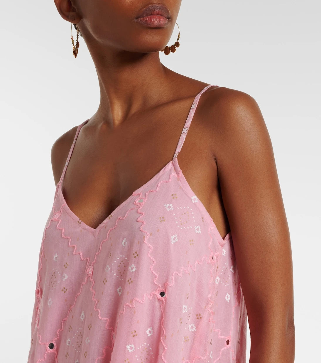 Juliet Dunn - Embellished cotton midi dress