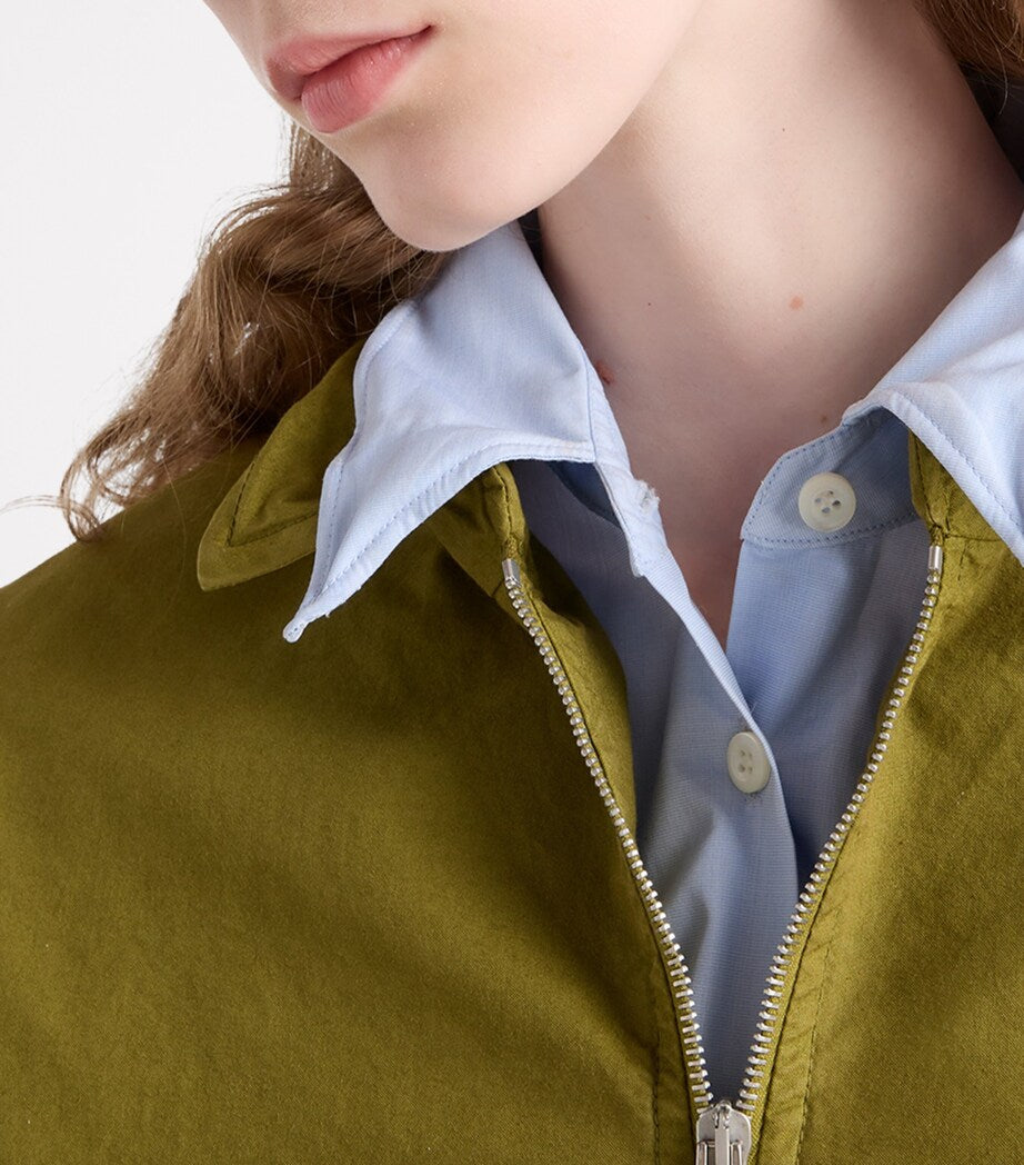 Prada Green Cotton Half-Zip Sweatshirt