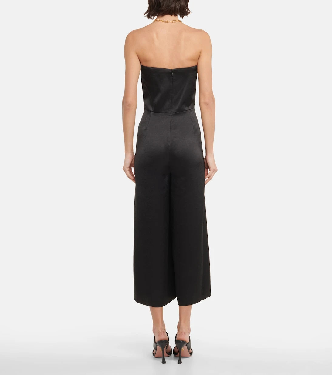 Vince - Wide-leg bandeau satin jumpsuit
