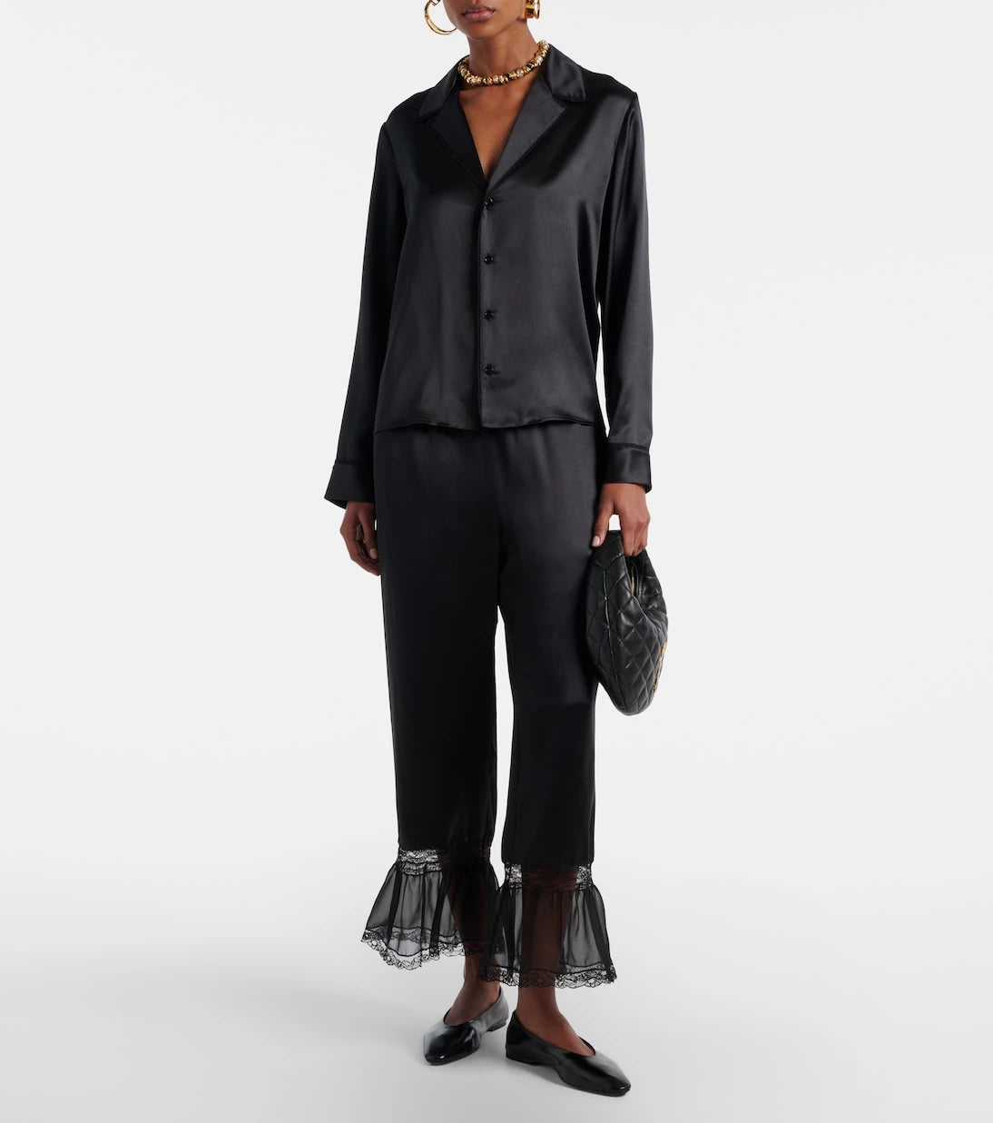Saint Laurent - Sao leather ballet flats