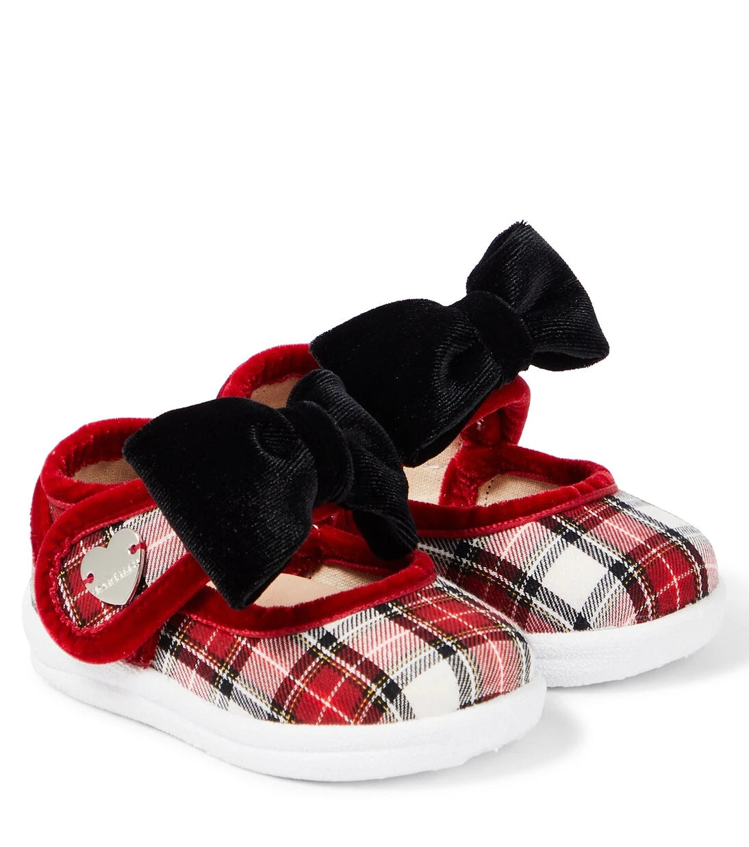 Monnalisa - Baby bow-detail tartan booties