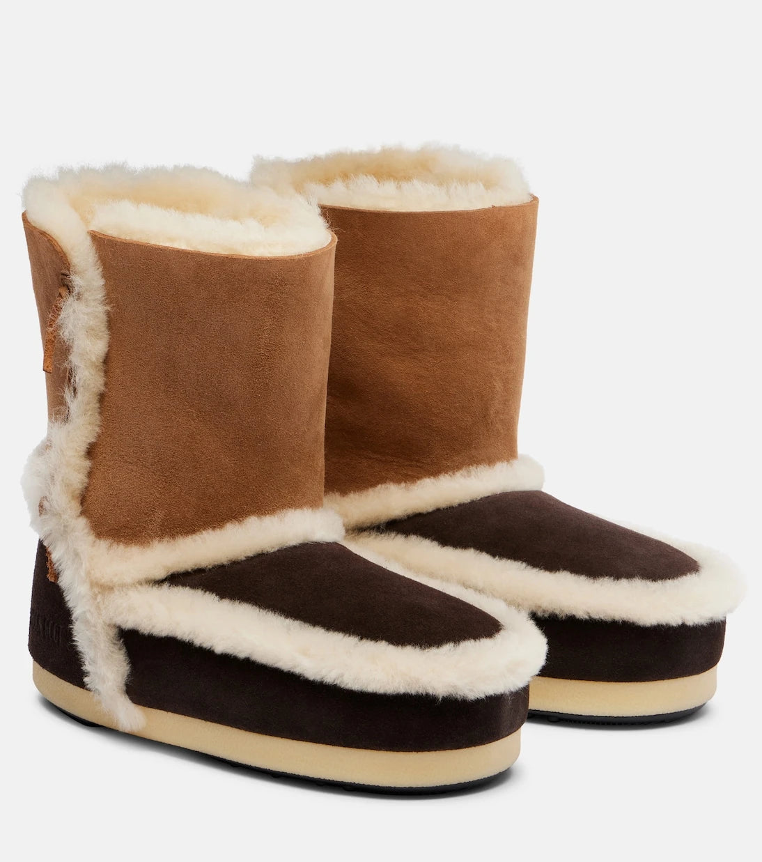 Moon Boot - EVX shearling-trimmed suede ankle boots