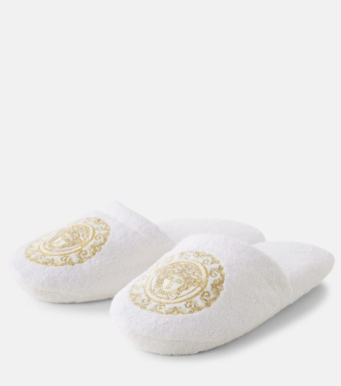 Versace Home - شبشب من القطن والكتان بتصميم تيري
