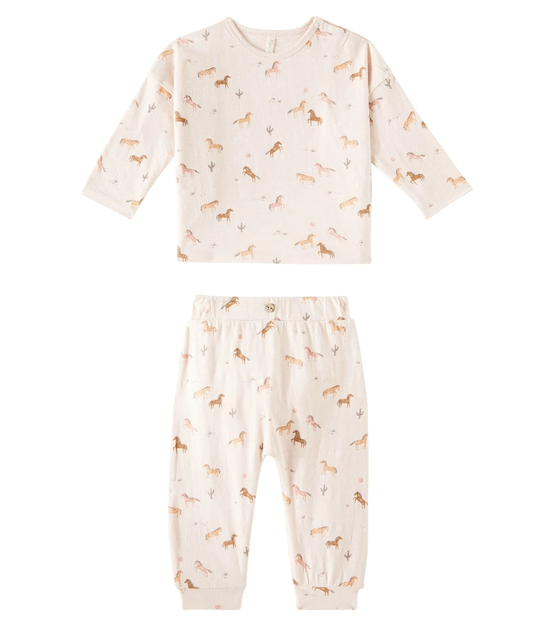 Rylee + Cru - Baby printed cotton top and pants set