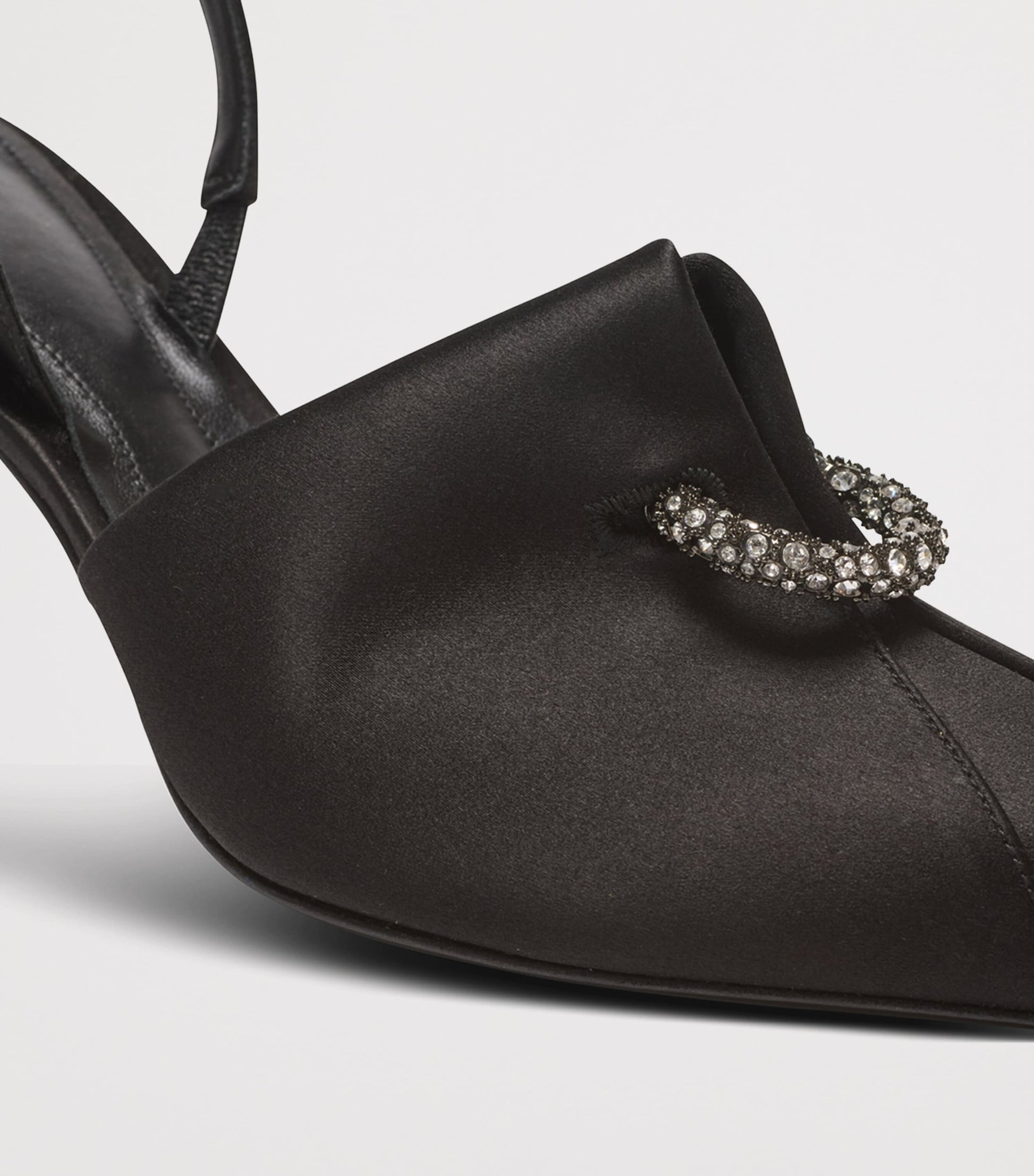 Balmain Satin Pierced Slingback Heeled Mules 75