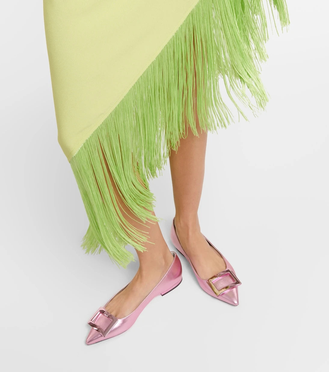 Roger Vivier - Gommettine metallic leather ballet flats
