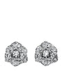 White Gold and Diamond Rose Stud Earrings