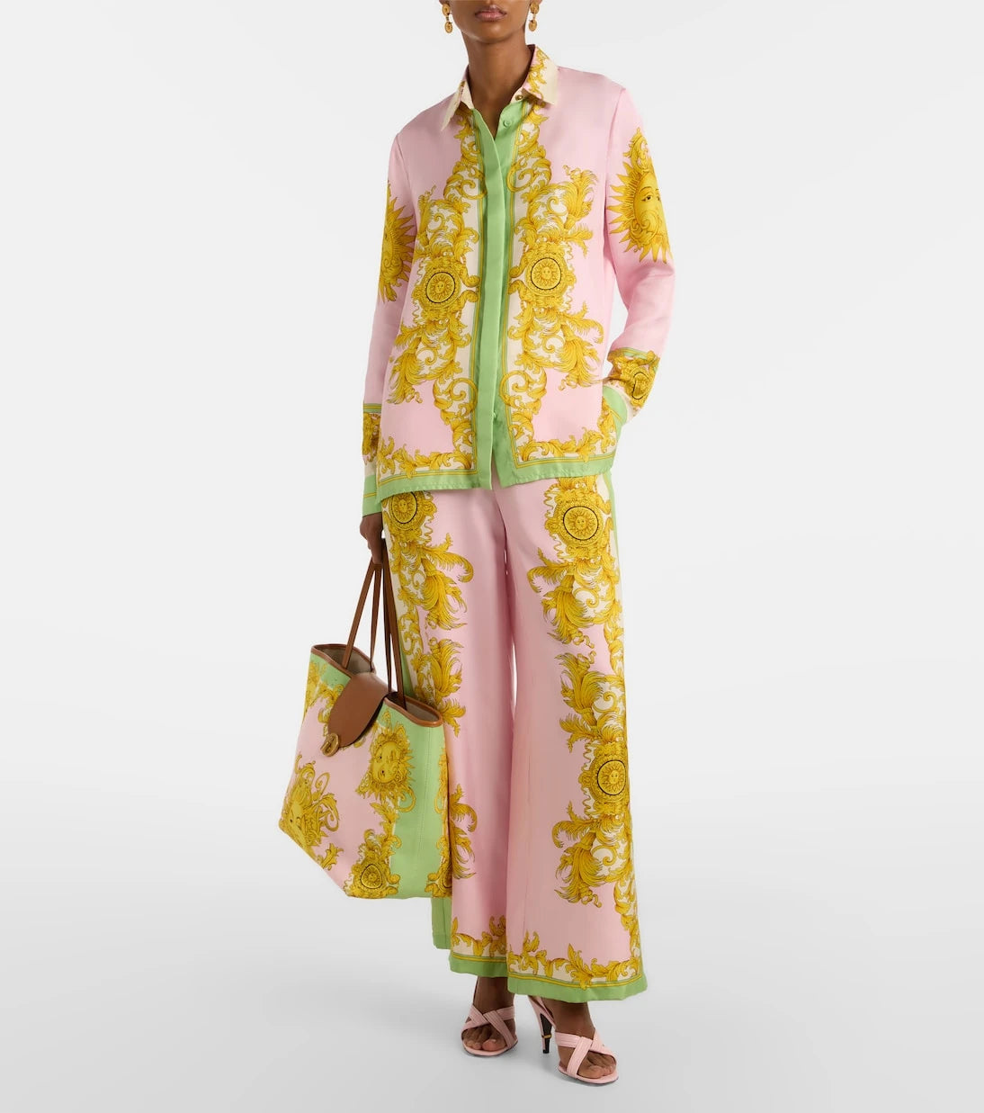 Versace - Printed silk twill shirt