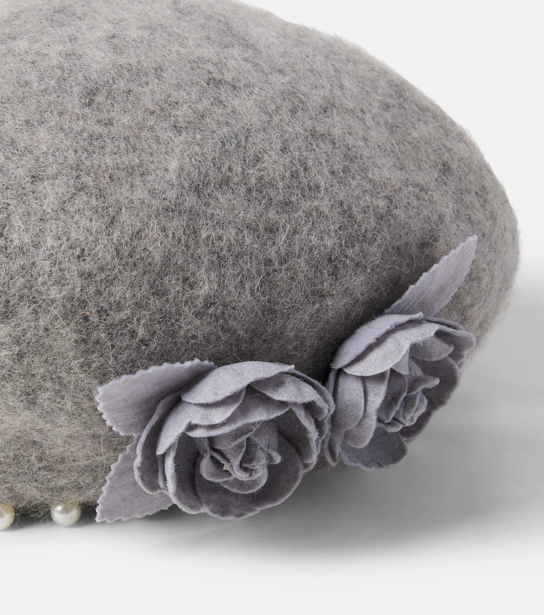 Monnalisa - Embellished floral-appliqué felt beret