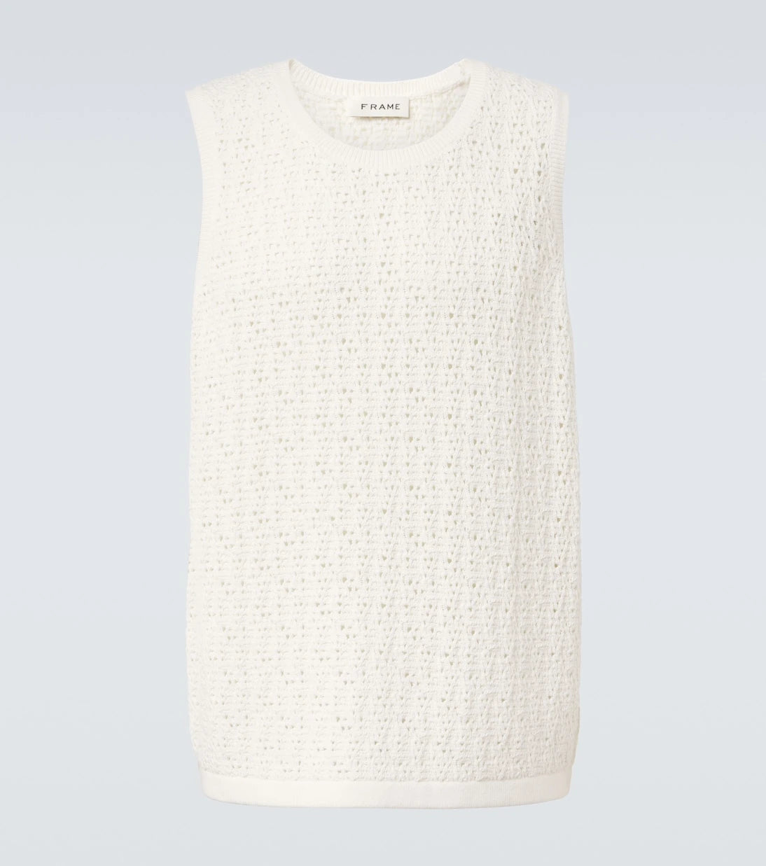 Frame - Crochet cotton-blend tank top