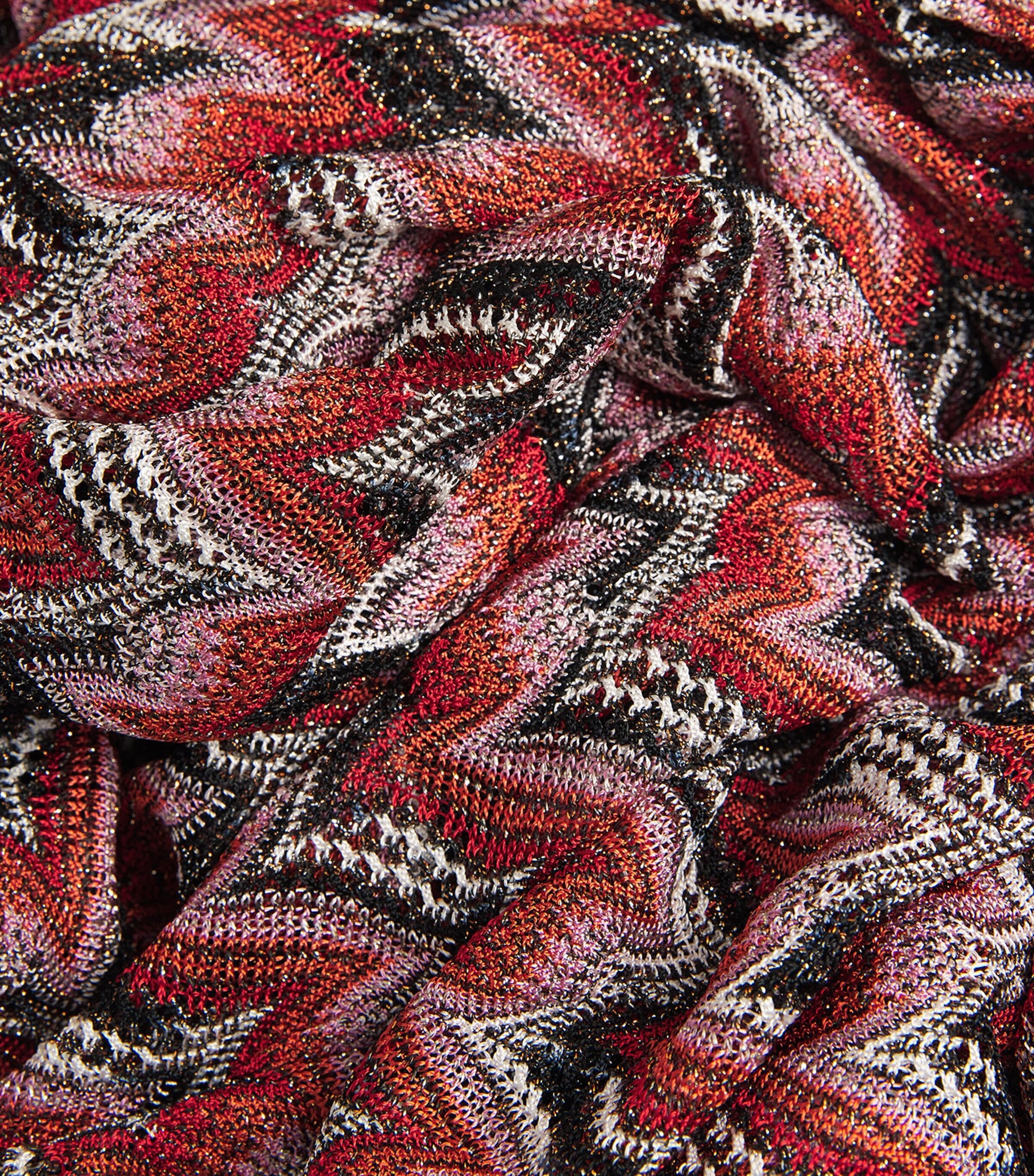 Missoni Red Zigzag Open-Front Cardigan