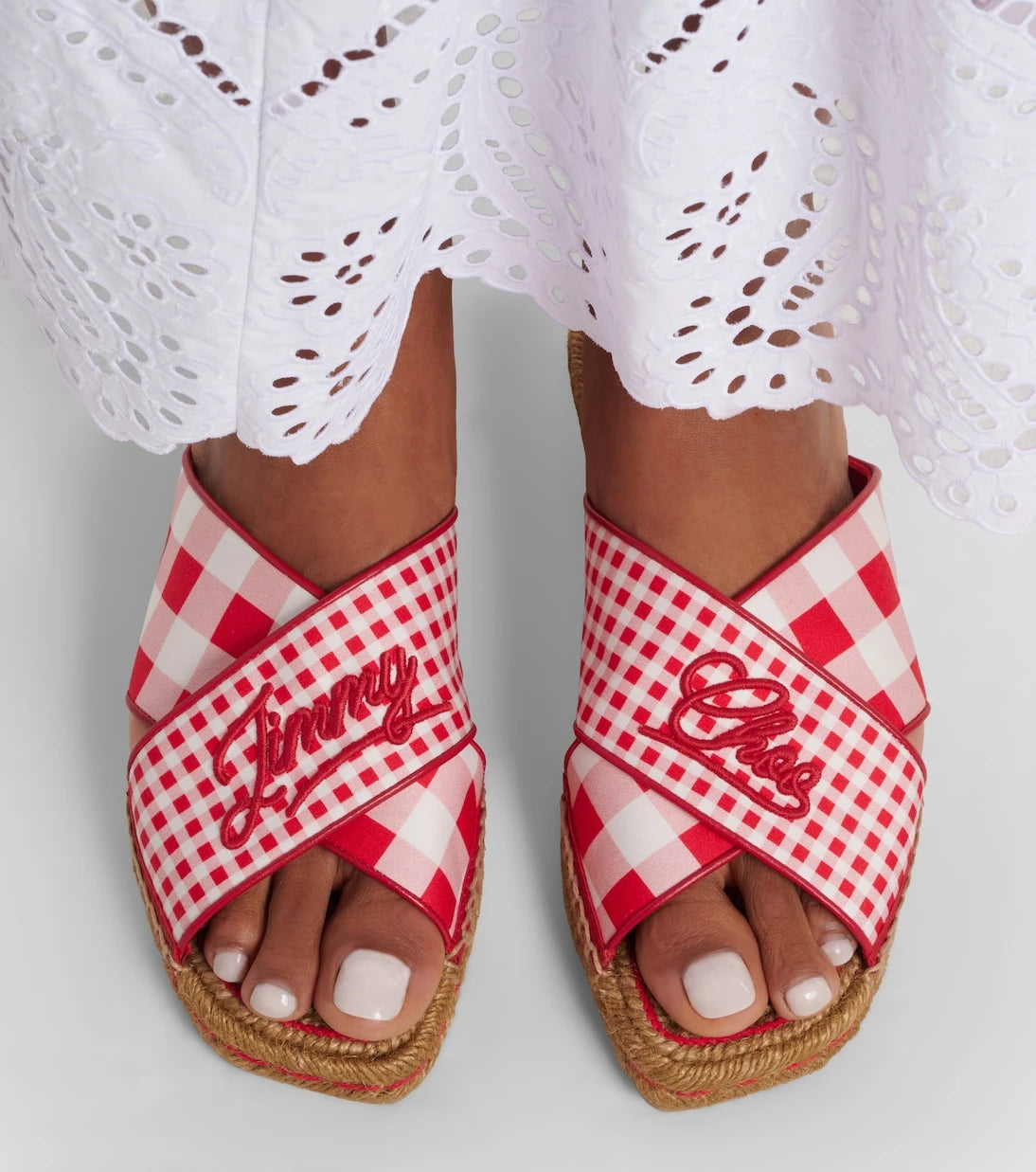 Jimmy Choo - Aciel checked espadrille sandals