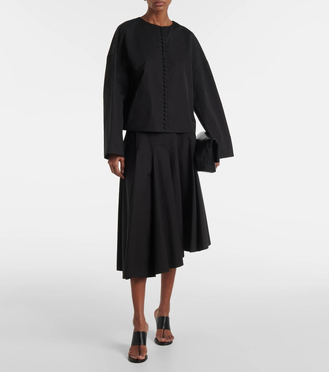 Fforme - Rio asymmetric cotton midi skirt