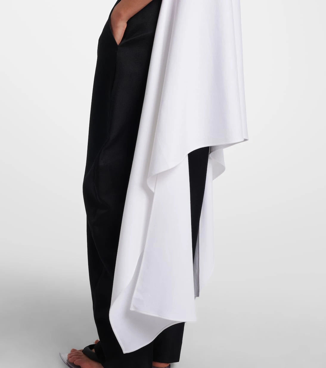 Alaïa - Asymmetric cotton-blend jersey T-shirt