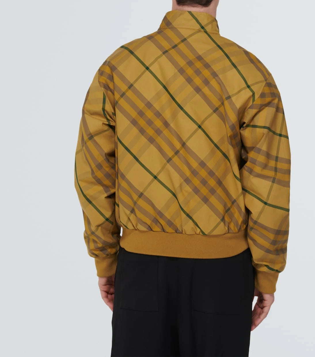 Burberry - جاكيت بومبر قطني من نسيج التويل كاروهات بربري