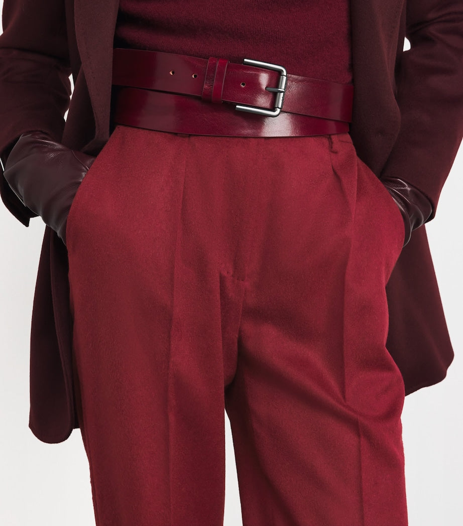 Max Mara Red Camelwool Straight Trousers