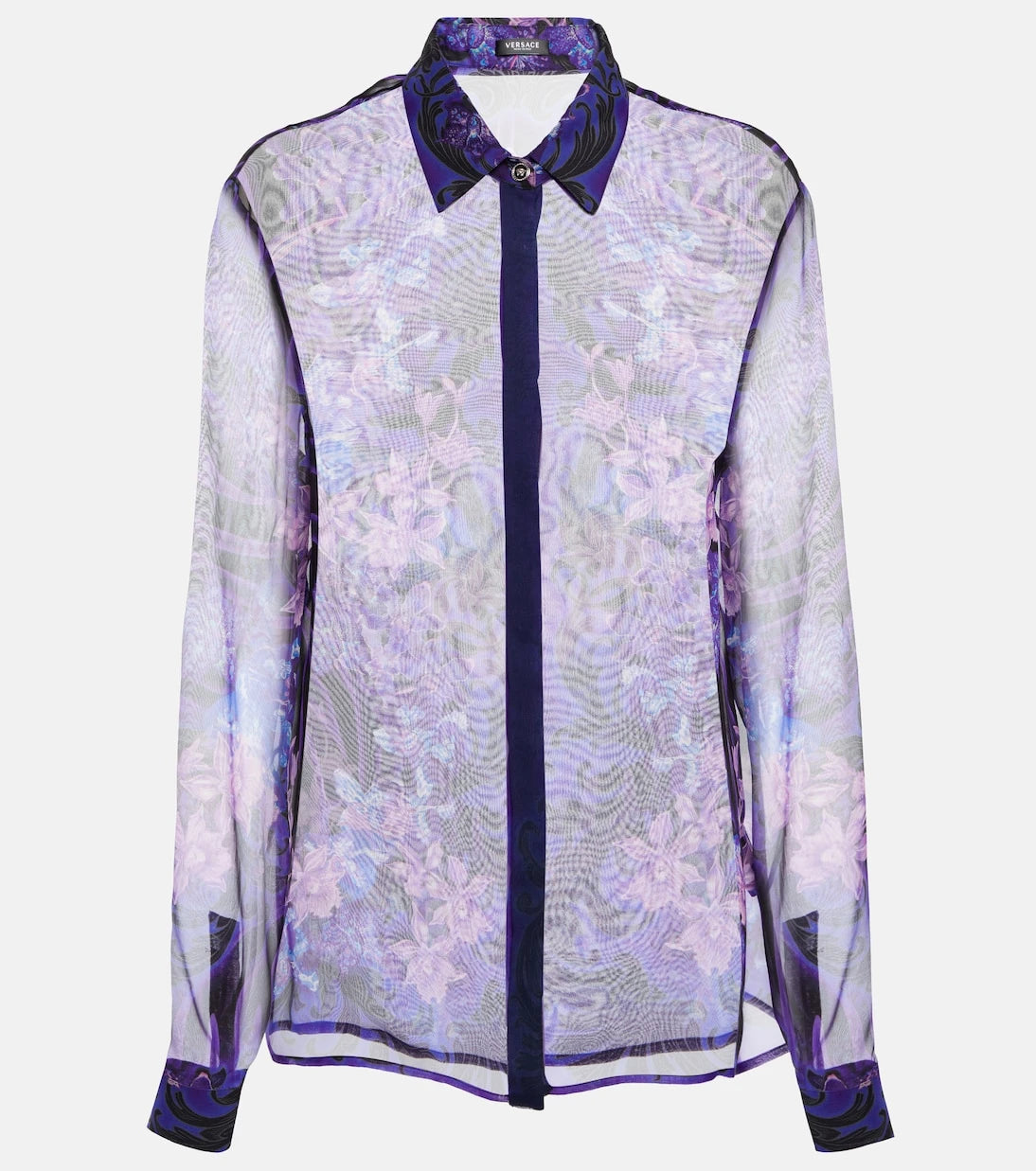 Versace - Floral silk chiffon shirt