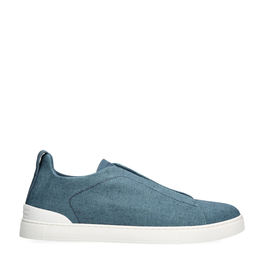 Zegna Cotton-Linen Triple Stitch Sneakers