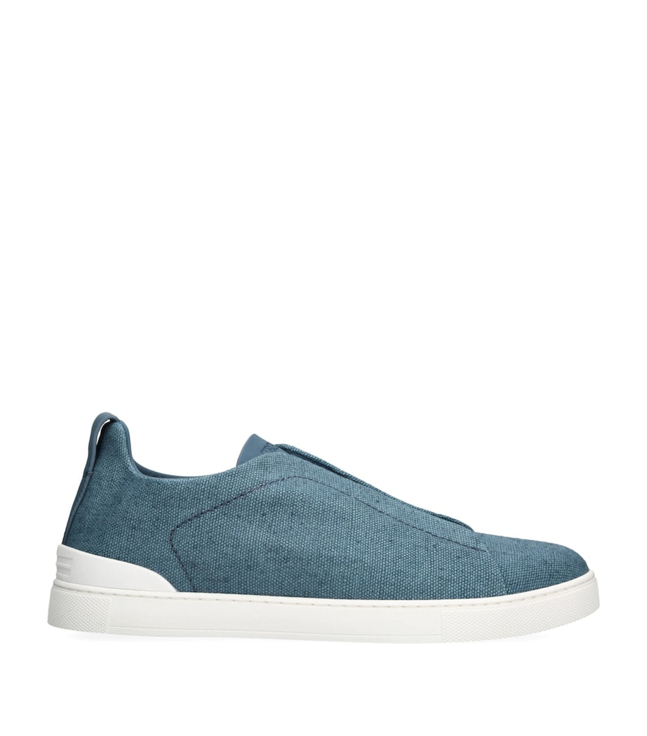 Cotton-Linen Triple Stitch Sneakers