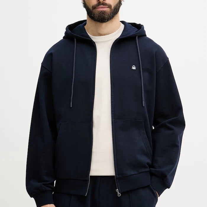 United Colors of Benetton erkek pamuklu fermuarlı sweatshirt