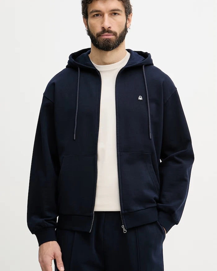 United Colors of Benetton erkek pamuklu fermuarlı sweatshirt