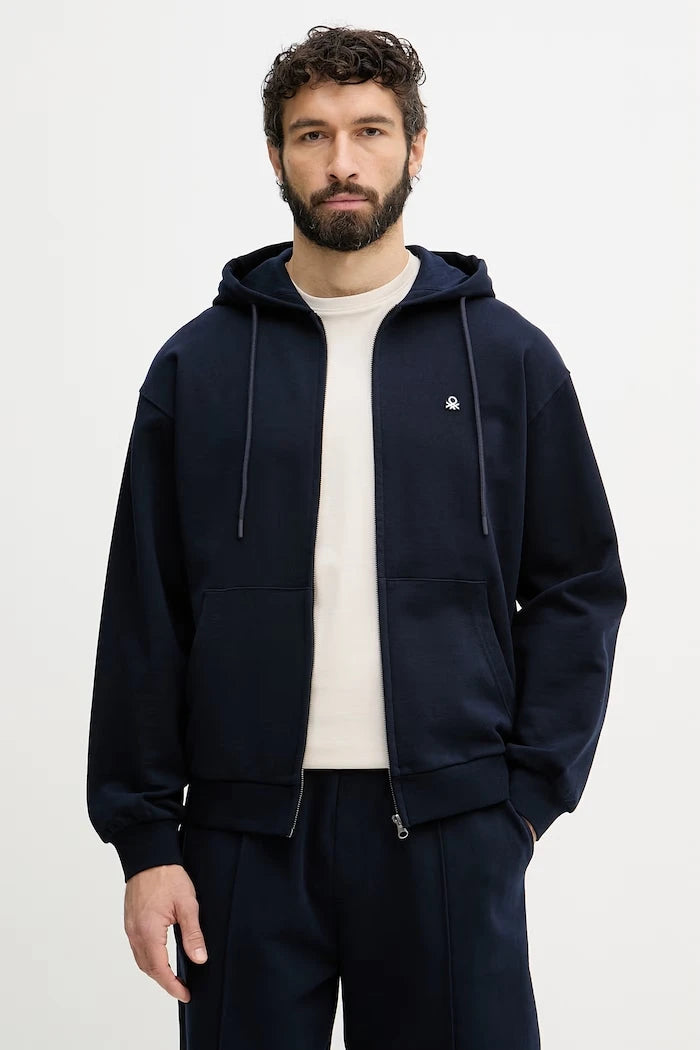 United Colors of Benetton erkek pamuklu fermuarlı sweatshirt