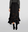 Claudie Pierlot Black Pleated Asymmetric Midi Skirt