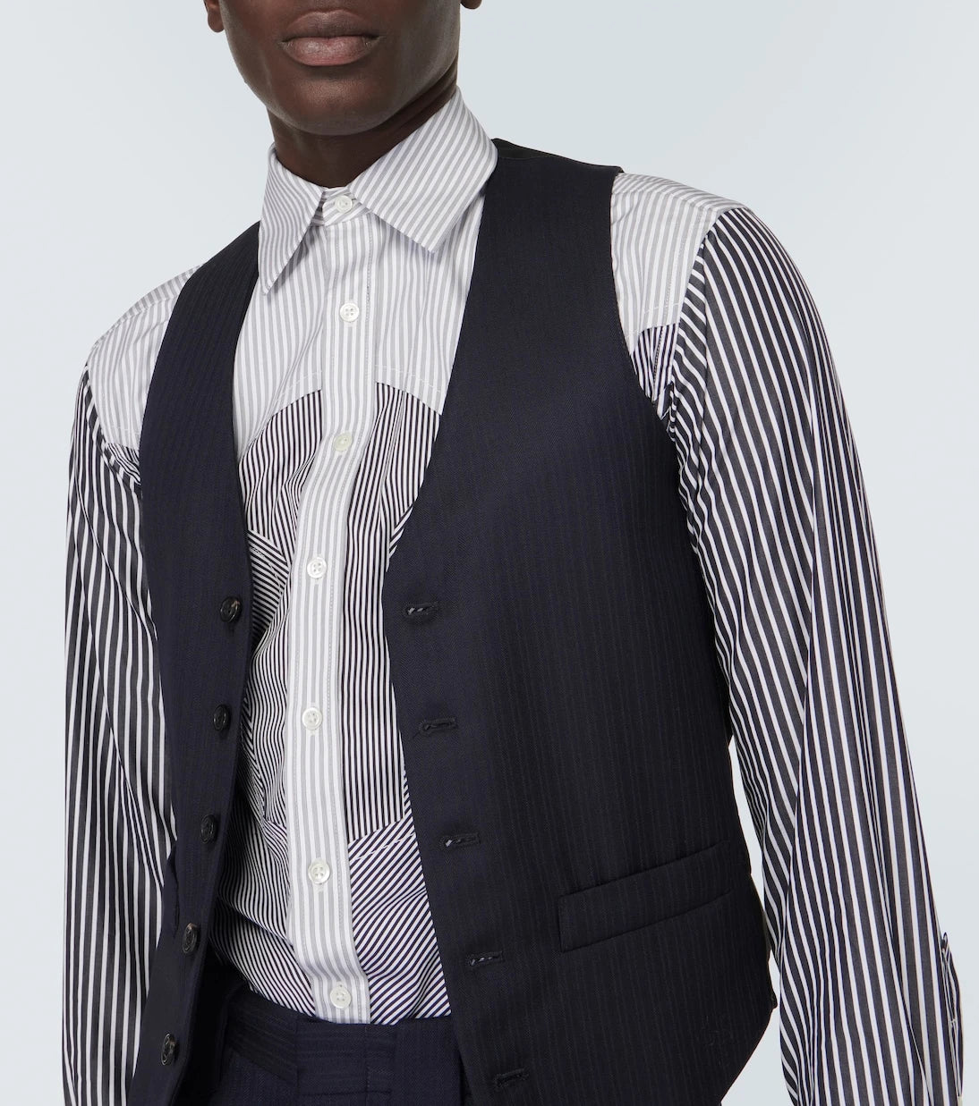 Maison Margiela - Striped cotton-blend shirt