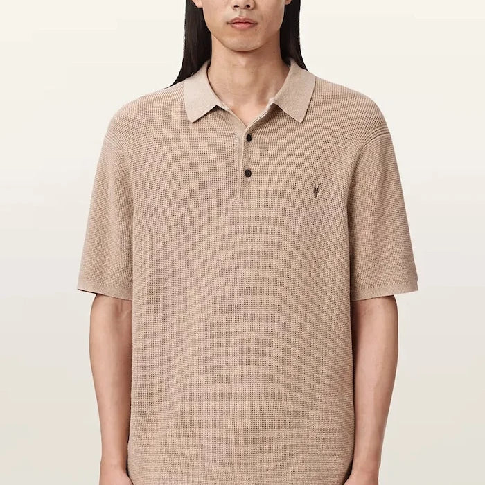 AllSaints erkek yün karışımlı yakalı tişört ASPEN