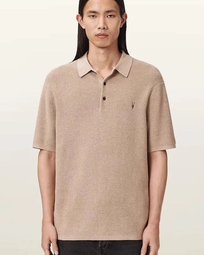 AllSaints erkek yün karışımlı yakalı tişört ASPEN